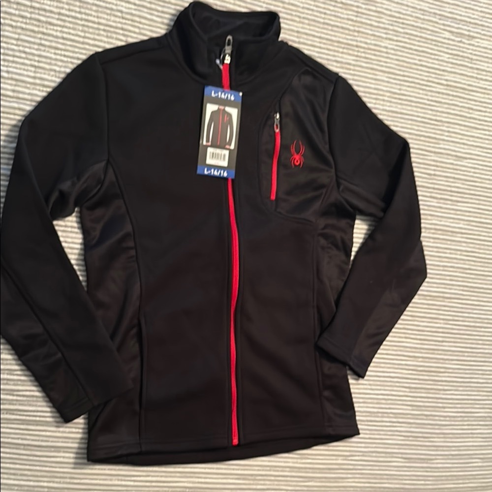 Spyder Black Jacket with Red Zipper